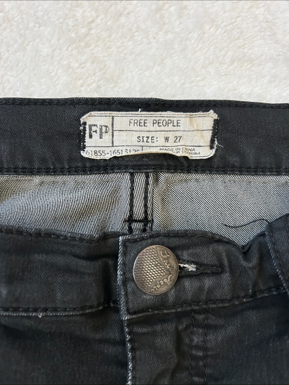 Free People Washed Black High-Rise Denim Jeans